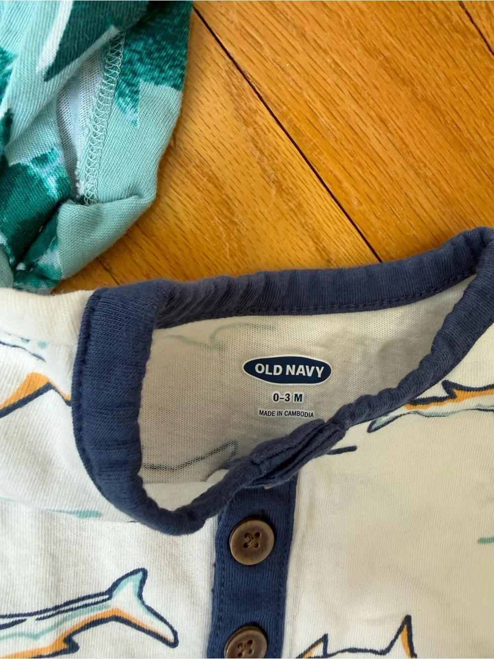 Old Navy set of 2 0-3 month Short Sleeve Shark Rompers